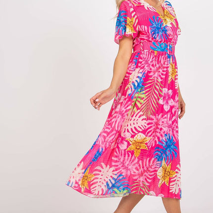 Elegant Frilled Sleeve Summer Dress With Chic Wrap Neckline - Très Elite