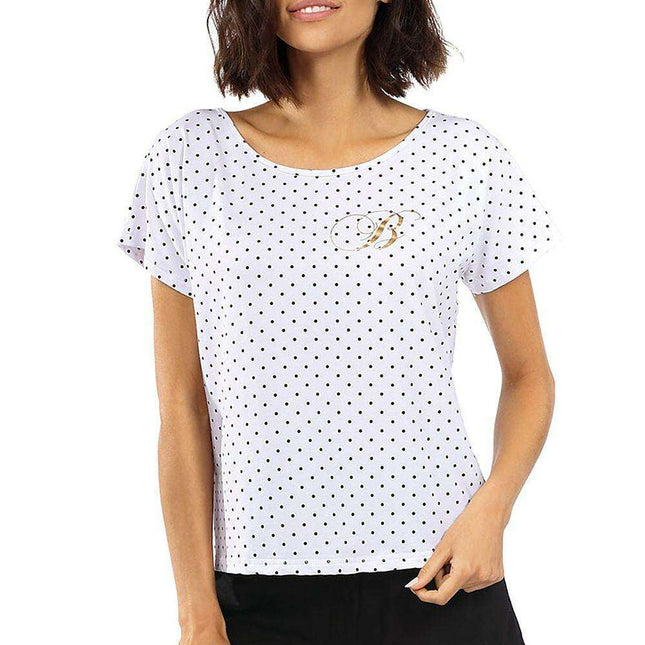 Luxurious Gold-Accent Cotton Short Sleeve Pajama Set