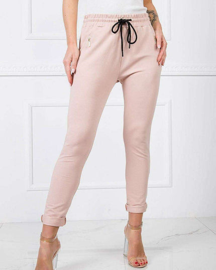 Stylish High-Waisted Cotton Blend Lounge Trousers