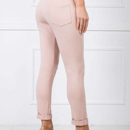 Stylish High-Waisted Cotton Blend Lounge Trousers