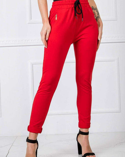Stylish High-Waisted Cotton Blend Lounge Trousers