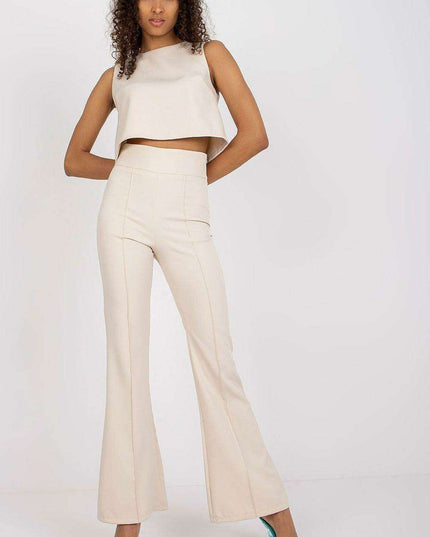 Chic Italian Blouse And Trousers Set European Tailoring