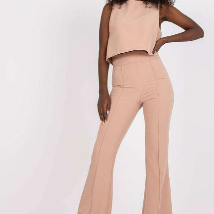 Chic Italian Blouse And Trousers Set European Tailoring
