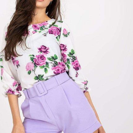 Elegant Italian Zip Front Shorts With Coordinating Belt