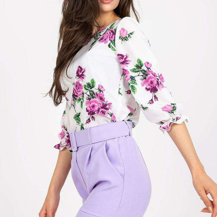 Elegant Italian Zip Front Shorts With Coordinating Belt