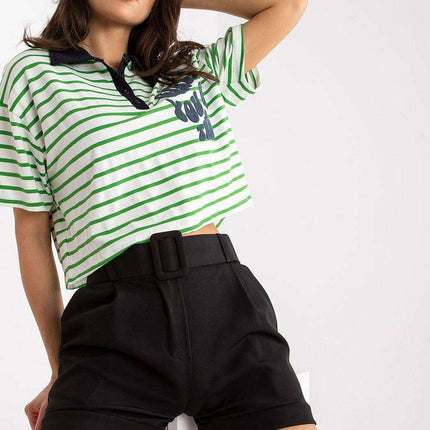 Elegant Italian Zip Front Shorts With Coordinating Belt