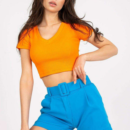 Elegant Italian Zip Front Shorts With Coordinating Belt