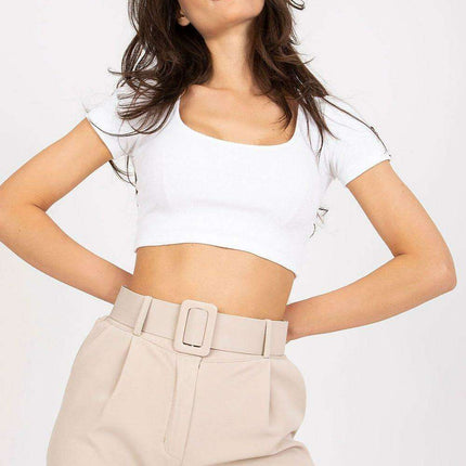 Elegant Italian Zip Front Shorts With Coordinating Belt