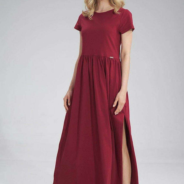 Chic Summer Cotton Maxi Dress with Graceful Side Slit