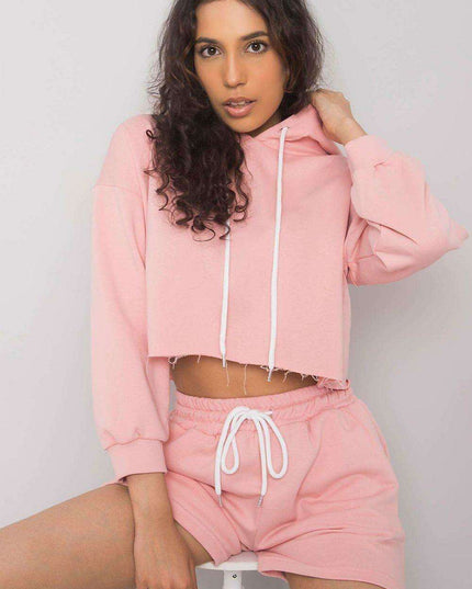 Stylish Athleisure Hoodie and Shorts Set with Adjustable Waistband