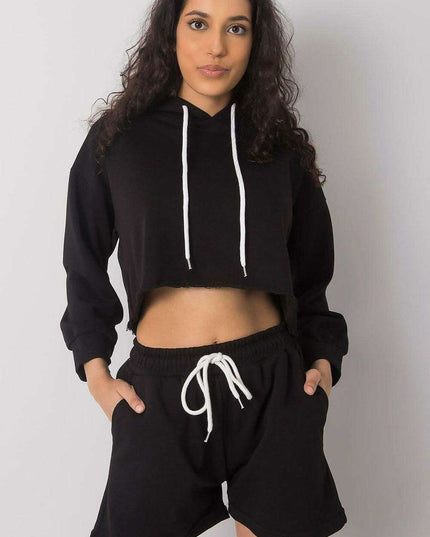 Stylish Athleisure Hoodie and Shorts Set with Adjustable Waistband