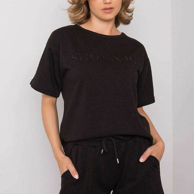 Chic Cotton Blend Blouse and Shorts Ensemble