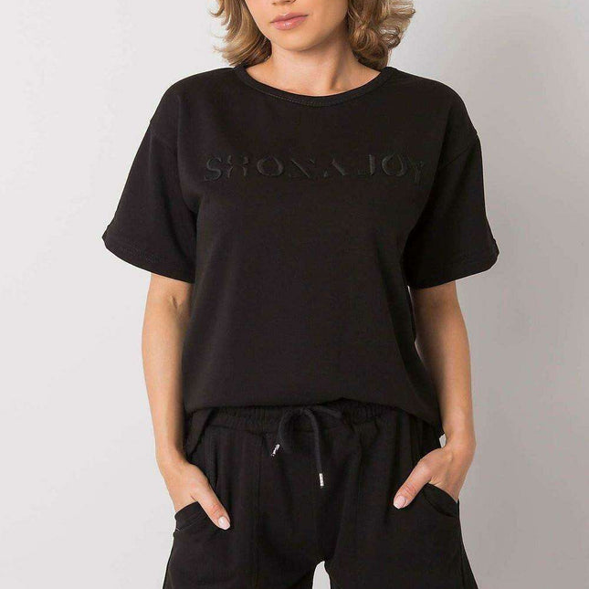 Chic Cotton Blend Blouse and Shorts Ensemble