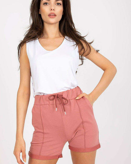 Chic High-Waisted Cotton Blend Summer Shorts