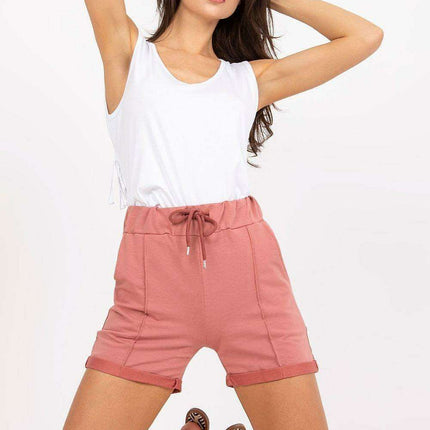 Chic High-Waisted Cotton Blend Summer Shorts