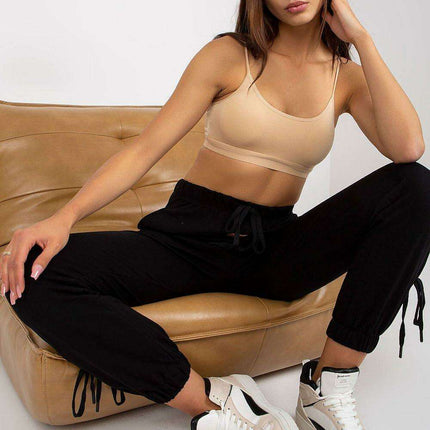 Stylish High-Waisted Sweatpants with Adjustable Drawstring
