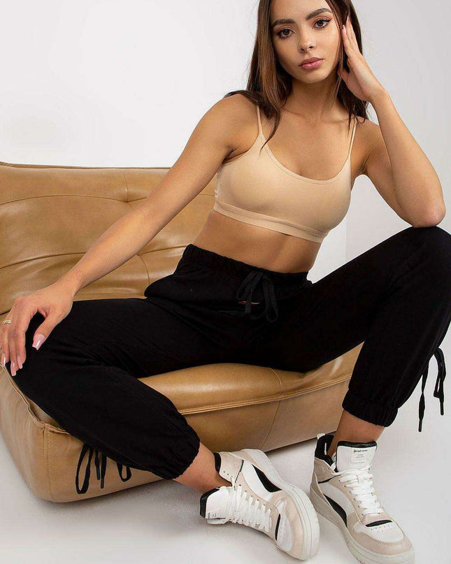 Stylish High-Waisted Sweatpants with Adjustable Drawstring