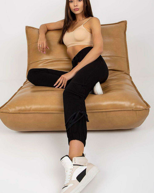 Stylish High-Waisted Sweatpants with Adjustable Drawstring