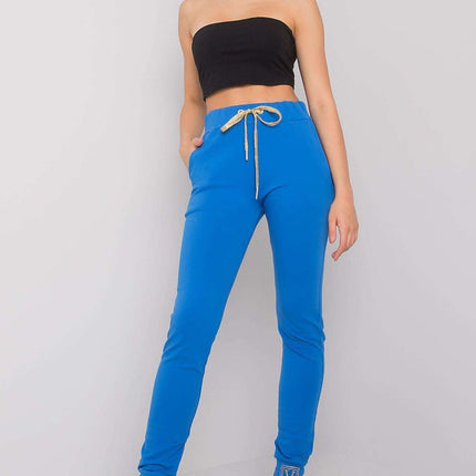 Glamorous High-Waist Sweatpants with Rhinestone Details and Adjustable Tie - Très Elite