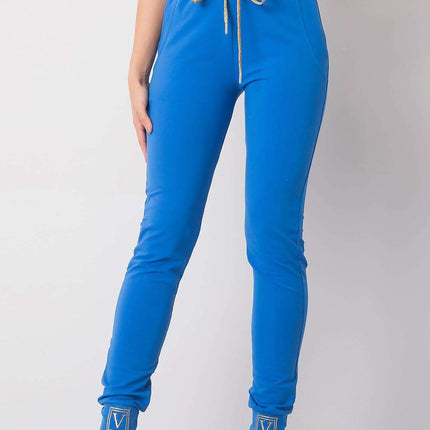 Glamorous High-Waist Sweatpants with Rhinestone Details and Adjustable Tie - Très Elite
