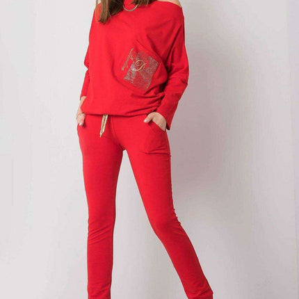 Glamorous High-Waist Sweatpants with Rhinestone Details and Adjustable Tie