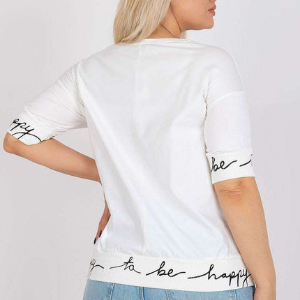 Elegant Plus Size Short Sleeve Blouse with Stylish Embellishments