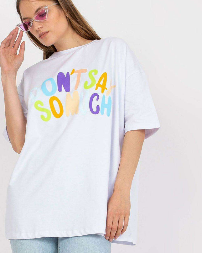 Chic Ladies' Cotton Blend T-shirt with Stylish Text