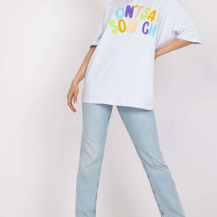 Chic Ladies' Cotton Blend T-shirt with Stylish Text