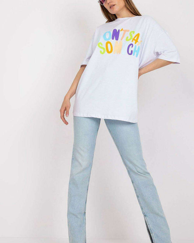 Chic Ladies' Cotton Blend T-shirt with Stylish Text