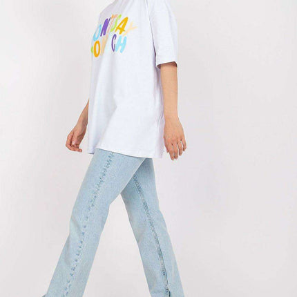 Chic Ladies' Cotton Blend T-shirt with Stylish Text