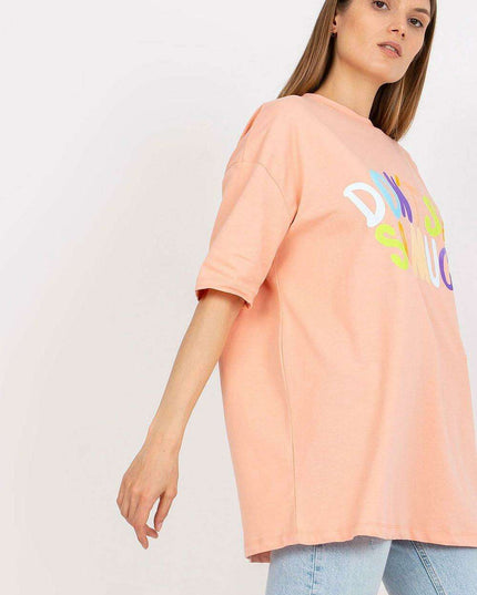 Chic Ladies' Cotton Blend T-shirt with Stylish Text