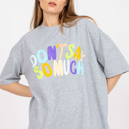 Chic Ladies' Cotton Blend T-shirt with Stylish Text