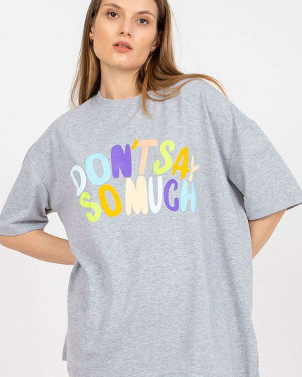 Chic Ladies' Cotton Blend T-shirt with Stylish Text