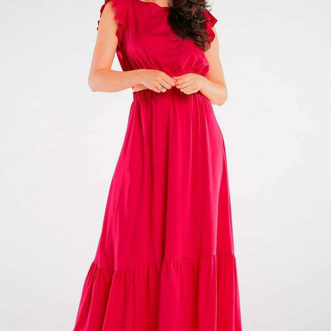 Elegant Viscose Back-Tie Blouse with Ruffled Sleeves