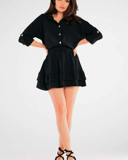 Summer Chic Pocket Shirt with Decorative Buttons