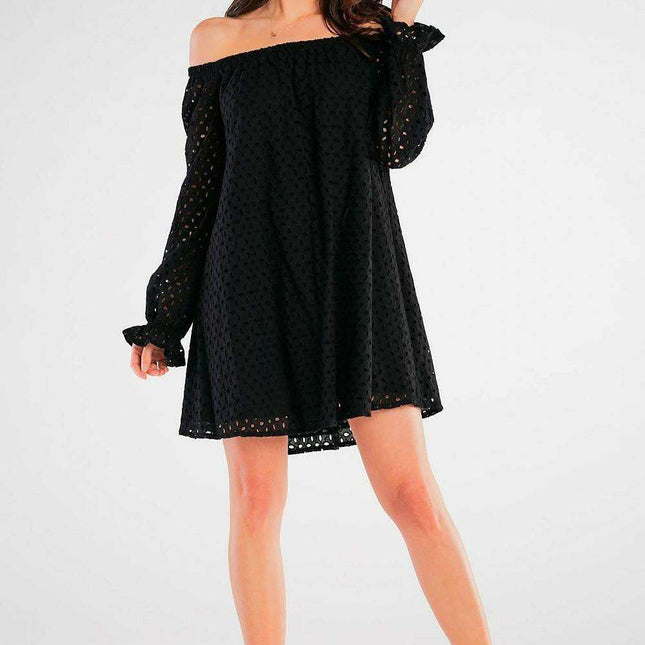 Spanish-Inspired Flared Cotton Daydress with Elastic Details