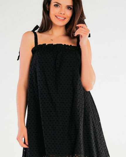 Chic Cotton Pleated Flare Day Dress