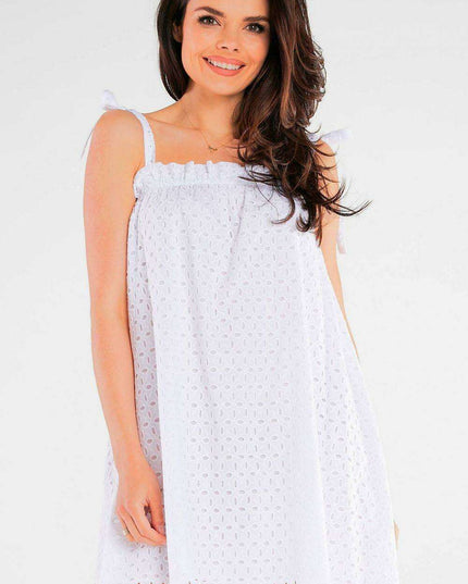 Chic Cotton Pleated Flare Day Dress