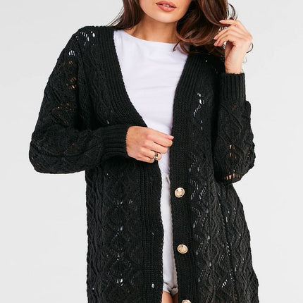 Awama Professional Cardigan with Pockets and Soft Knit Fabric