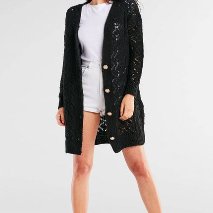 Awama Professional Cardigan with Pockets and Soft Knit Fabric
