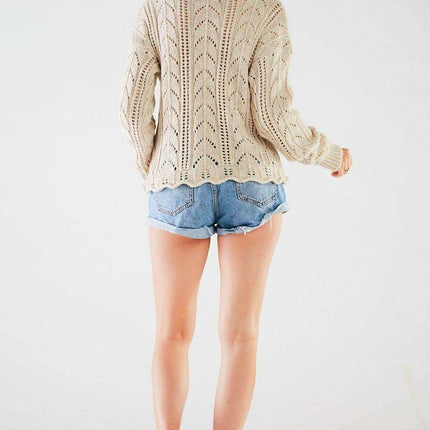 Chic Ribbed Knit Sweater for Women