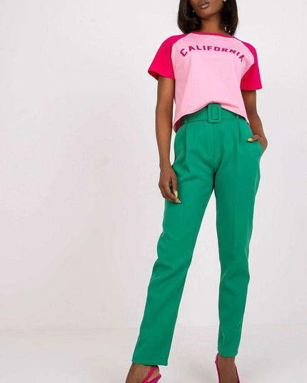 Elegant High Waisted Pants With Chic Belt And Pockets