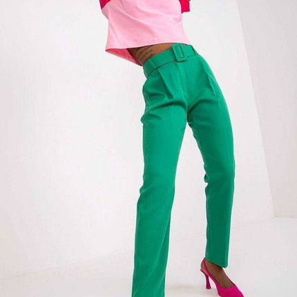 Elegant High Waisted Pants With Chic Belt And Pockets
