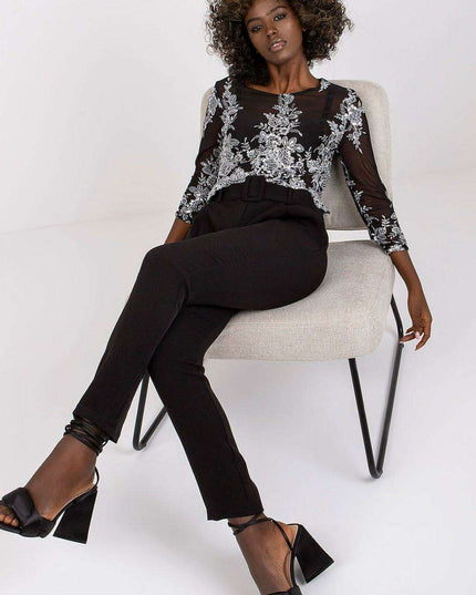 Elegant High Waisted Pants With Chic Belt And Pockets