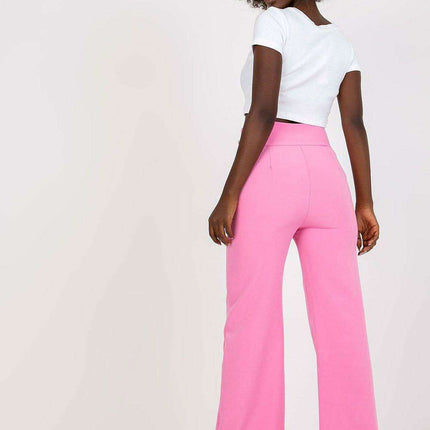 Elegant High Waisted Women's Trousers Decorative Buttons