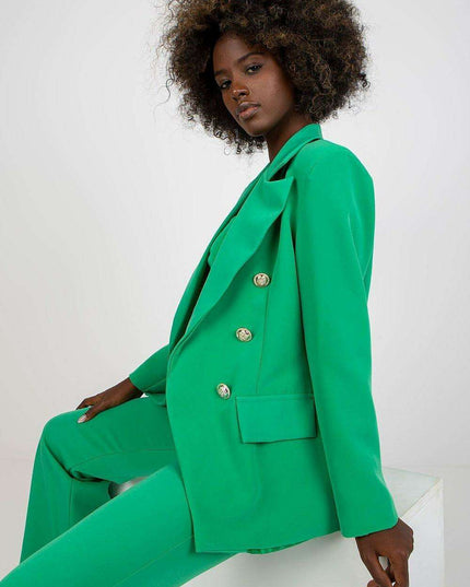 Italian Womens Button Up Jacket With Shoulder Padding