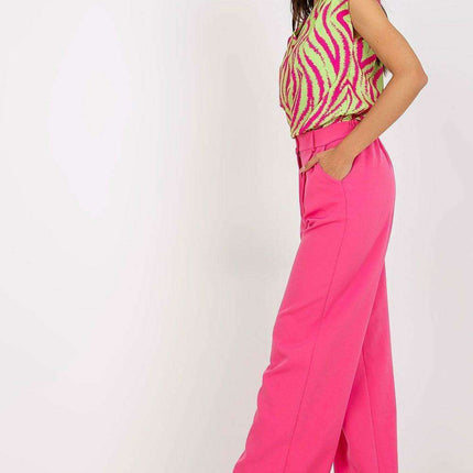 Elegant High Waisted Pleated Trousers By Italian Moda