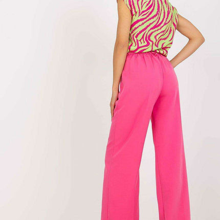 Elegant High Waisted Pleated Trousers By Italian Moda