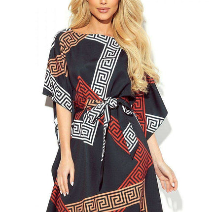 Olive Green Butterfly Dress with Belt by Numoco