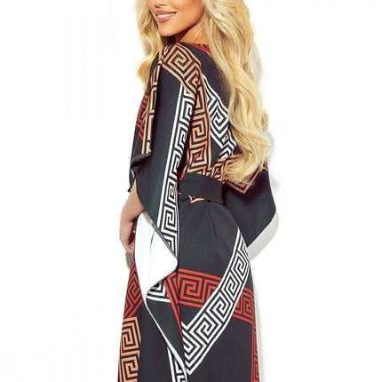 Olive Green Butterfly Dress with Belt by Numoco